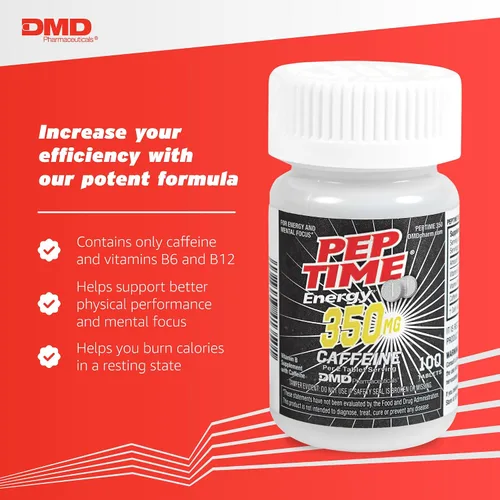 Vista 3 de Tabletas, píldoras de cafeína de vitamina B6 y B12, 350 mg de cafeína por porción, suplemento de rendimiento físico y enfoque, 100