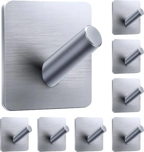 Vista 18 de xdgeLoad Ganchos para toallas de baño, 4 unidades, ganchos de pared resistentes para baños, abrigos, batas, cocina, ganchos autoadhesivos sin Negro