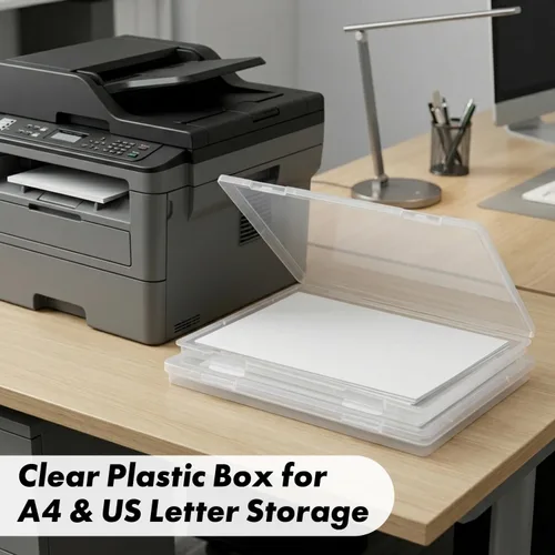 Vista 4 de DUOFIRE 3 Pack Plastic File Box Document Organizer for US Letter Paper