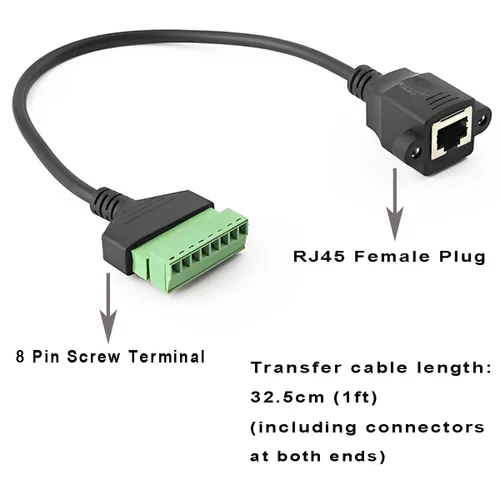 Vista 4 de 4 conectores hembra RJ45 a 8 pines de 1 pie de conector de terminal de tornillo, terminal de tornillo RJ45 8P8C para extensor Ethernet Cat6 Cat5 AV