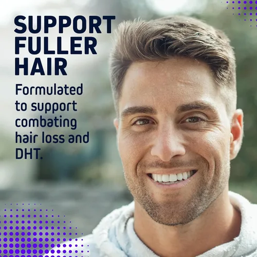 Vista 8 de Soporte doble para próstata y cabello para hombres – Saw Palmetto, beta-sitosterol, semillas de calabaza – Promueve la salud urinaria y el bloqueo