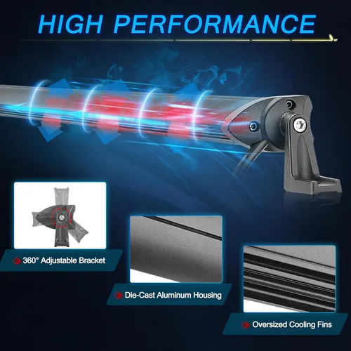 Vista 8 de ACEC SHOP Barra de luz LED ámbar de 20 pulgadas 90W, barra de luz ultra delgada de una sola fila, haz de punto, luces antiniebla para conducción
