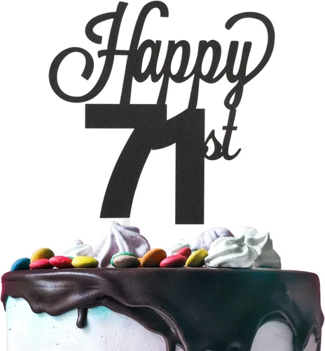 Vista 61 de LINGTEER - Decoración para pastel con texto "Happy Birthday 100", color negro