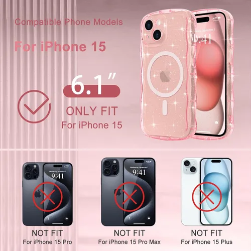 Vista 270 de Pepmune Funda magnética para iPhone 17 Pro Max, color rosa