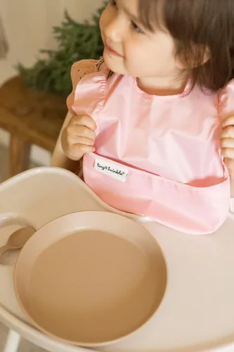 Vista 4 de Tiny Twinkle Baberos Antiderrame para Comer para Bebé Baberos Impermeables y Limpiables para Niños Pequeños con Bolsillo de Recolección Baberos