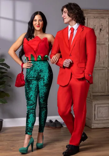 Vista 7 de Disfraz de rosa roja para mujer