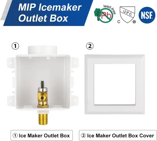 Vista 5 de 1 caja de máquina de hielo EFIELD, conexión de entrada MIP de sudor de 1/2 pulgada Caja de máquina de hielo universal con válvula de bola