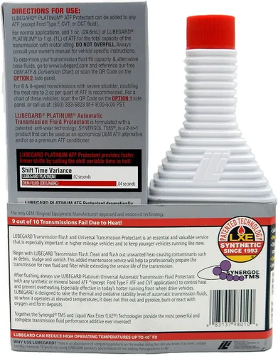 Vista 2 de Lubegard 98010 Platinum Universal Flush and Protect Performance Pack para transmisiones automáticas, (2) botellas de 10 onzas Paquete