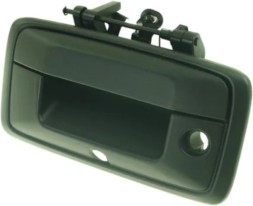 Vista 3 de Manija para puerta trasera Chevy Silverado 1500 2016 2017 2018 Exterior Negro texturizado con orificio para llave con orificio de leva