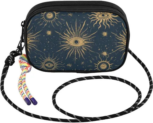 Vista 2 de Vintage Moon Sun Retro Crossbody Cámara Bolsa Hombre Comodidad Con Ranuras para Tarjetas de Crédito Casual Teléfono Pecho Bolsa Tiene una Comida