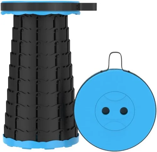 Vista 12 de Taburete plegable plegable portátil retráctil, plegable plegable telescópico plegable para adultos para pesca al aire libre, senderismo, jardinería