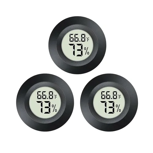 Vista 7 de 2 unids mini higrómetro termómetro interior exterior redondo medidor de humedad medidor de temperatura sensor de humedad Fahrenheit conmutable
