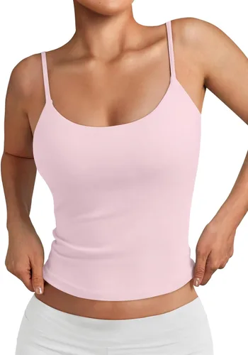 Vista 15 de Trendy Queen Camiseta sin mangas con tirantes delgados ajustables con doble Blanco