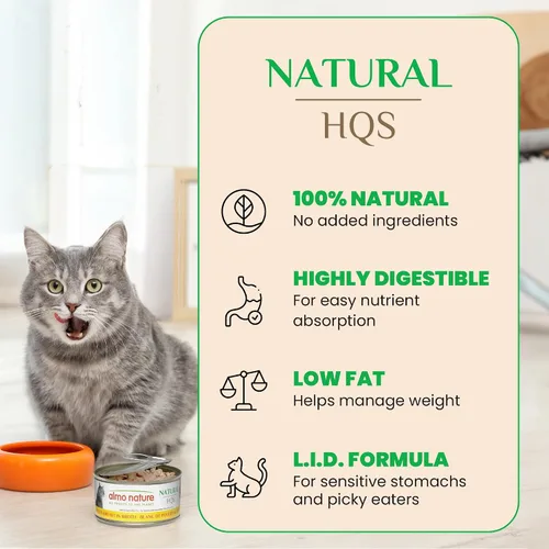 Vista 3 de almo nature HQS - Comida húmeda natural para gatos en caldo, sin granos, 2.47 onzas (paquete de 24)