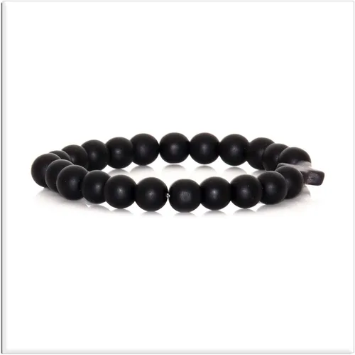 Vista 5 de Xusamss Pulsera de cruz de moda Pulsera elástica de cuentas de ágata mate de 0.315 in