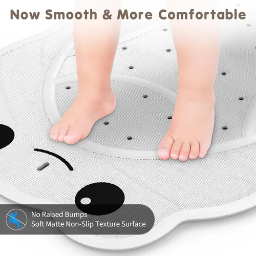 Vista 5 de Tapete antideslizante para bañera para niños pequeños, tapete de ducha de 30 x 18 pulgadas para ducha interior, tapete de goma sin olor químico