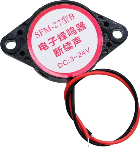 Vista 3 de mxuteuk 6pcs DC 3-24V con cable electrónico zumbador alarma sonda altavoz intermitente tono de pitido SFM-27-II