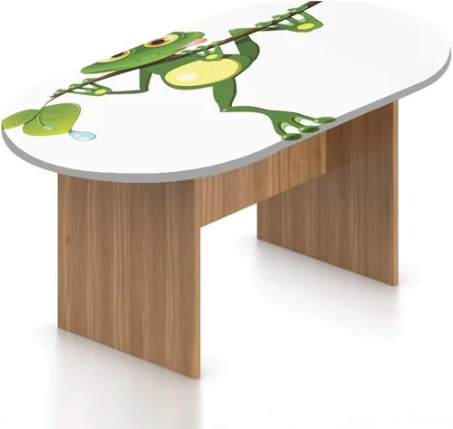 Vista 14 de Mantel ovalado ajustable para patio, decoración de animales, de poliéster, con bordes elásticos, estampado de koala y panda sentados en árboles