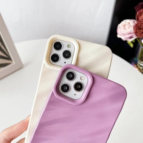 Vista 4 de Caseative Funda para iPhone 11 Pro Max, patrón de ondulación de agua, forma de onda rizada, suave, compatible con iPhone 11 Pro Max, morado Water
