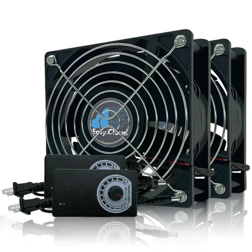 Vista 7 de Ventilador de computadora Easy Cloud con enchufe de CA, ventilador axial muffin de 120 mm de velocidad variable de 120V 110V 220V de 12V pequeño