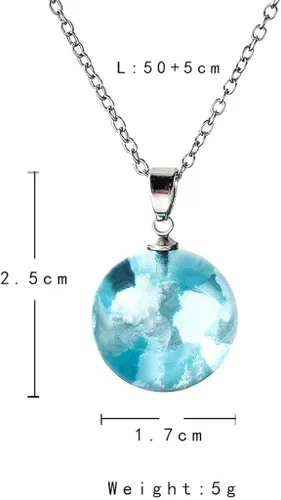 Vista 5 de Lroxiy Collares para mujeres y niñas, diseño creativo de girasol copo de nieve azul cielo hoja colgante cadena de San Valentín regalos joyería