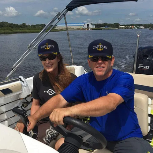 Vista 5 de Captain Hat & First Mate Matching Skipper Boating Baseball Caps Nautical Navy Marine Sailor Hats