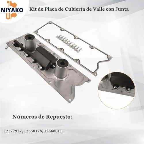 Vista 3 de Valley Kit de placa de cubierta con junta de repuesto # 12577927 Fit Chevy Corvette CTS-V Pontiac GTO LS1 LS6