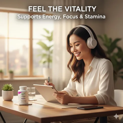 Vista 6 de Regeneración celular NAD+ premium con quercetina y resveratrol 500mg Suplemento avanzado antienvejecimiento y vitalidad Reparación celular