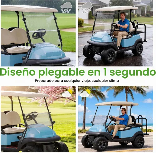 Vista 4 de 10L0L Golf Cart Windshield for Club Car Precedent/Tempo/Onward 2004-Up 5MM Transparente
