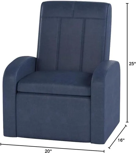 Vista 2 de Stash - Sofá para niños, tumbona para niños pequeños con almacenamiento, sillas plegables para niños o adultos de hasta 200 libras, mini otomano