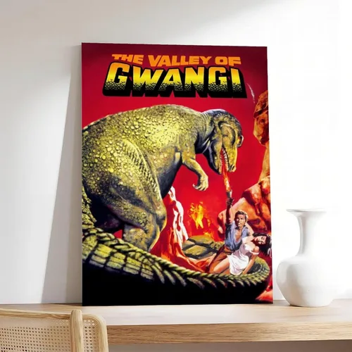 Vista 7 de SHUBIAO Póster de la película The Valley of Gwangi de los años 90, arte retro, 1 póster en lienzo para decoración de dormitorio, paisaje, oficina