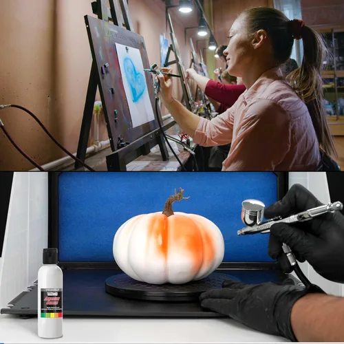 Vista 7 de U.S. Art Supply Base reductora y extensora para aerógrafo de 4 onzas para pinturas acrílicas, diluyente de pintura para aerógrafo, reduce
