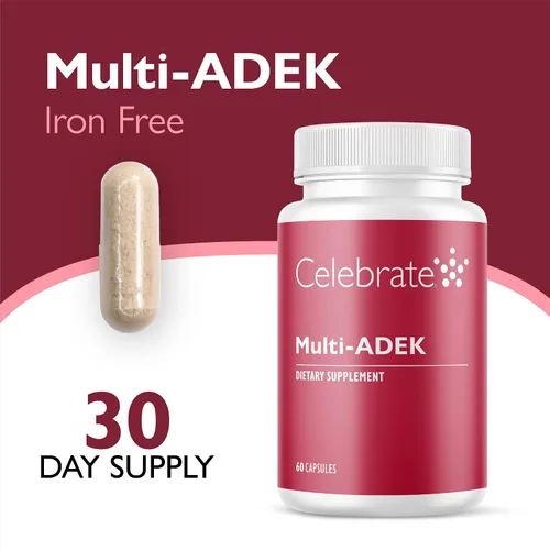 Vista 2 de Celebra las vitaminas Multi-ADEK multivitamínico bariátrico sin hierro