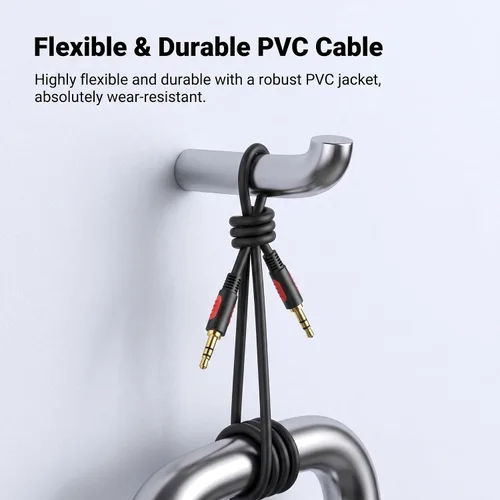 Vista 5 de Cable de audio auxiliar macho a macho de 3.5 mm, 3 pies, cable AUX para auriculares Beats, iPods, iPhones, iPads, equipos estéreo