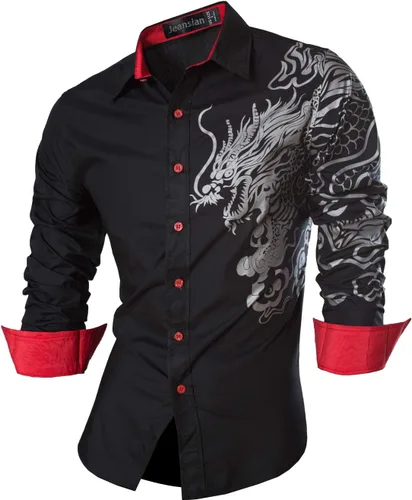 Vista 58 de jeansian - Camisas de manga larga de ajuste entallado para hombre (8397), con botones, informales y de vestir.