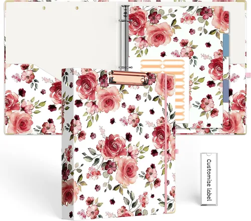 Vista 38 de EYROZILL Mini carpeta de 3 anillas, 5.5" x 8.5", de 1 pulgada con bolsillos, carpeta con portapapeles para estilo de cabello del cliente, estuche