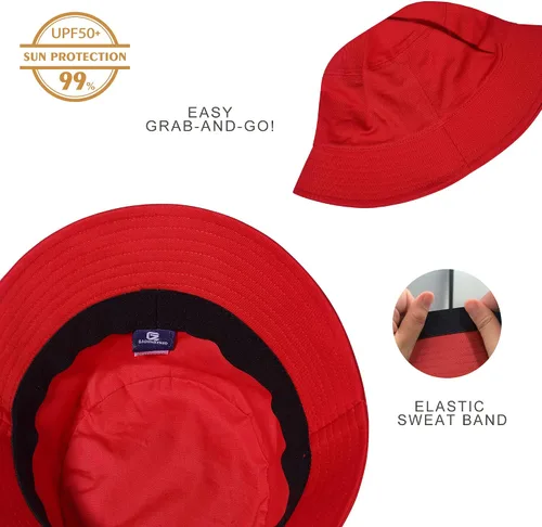 Vista 36 de GADIEMKENSD Sombrero de pescador 100% algodón, unisex, protección solar UPF 50, ligero, plegable