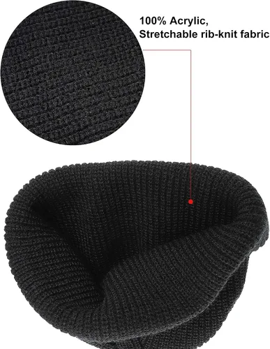 Vista 5 de SATINIOR 2 Pieces Winter Short Fisherman Beanie Hat Trawler Beanie Watch Hat Edge Skullcap for Men