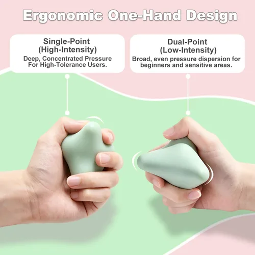 Vista 3 de Manual Trigger Point Massager Ball–Deep Tissue Massage Tool Verde menta