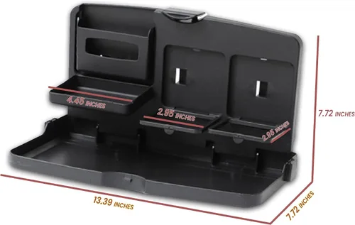 Vista 4 de Zento Deals Bandeja multiusos para automóvil, para un momento más cómodo en tu automóvil (negro1)