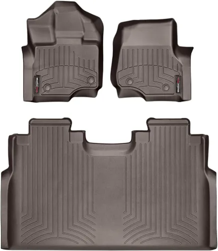 Vista 12 de WeatherTech Revestimientos de suelo personalizados para Ford F-150 Lightning, F-150, F-150 Raptor - 1ª y 2ª fila (44697-1-2), negro