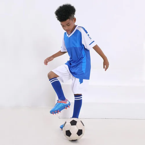 Vista 2 de brooman Zapatos deportivos de fútbol para niños y niñas, zapatos de fútbol para exteriores