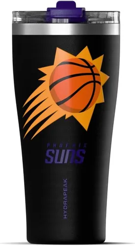 Vista 32 de Hydrapeak Atlanta Hawks - Botella de agua de acero inoxidable aislada al vacío de 30 onzas con licencia oficial de la NBA, con tapa con popote, a