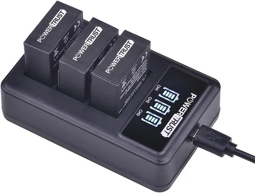 Vista 6 de Paquete de 3 baterías de repuesto AHDBT-301 AHDBT-302 para cámara de acción Gopro HD Hero 3+ Hero3 + cargador de batería USB LED de 3 ranuras