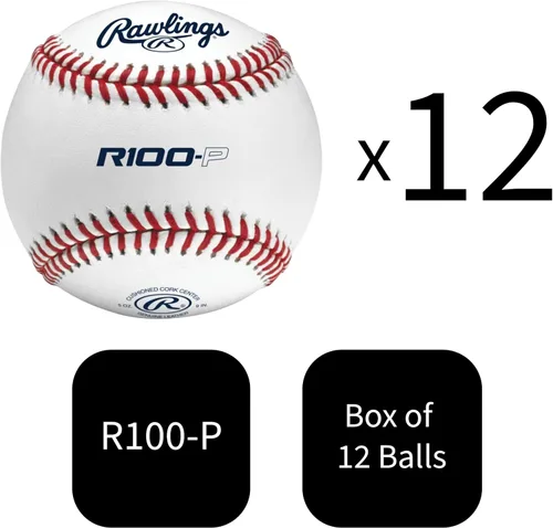 Vista 3 de Rawlings Practice Baseballs R100-P or FSR100-P Baseballs Collegiate, High School & Youth Flat or Raised Seam Options
