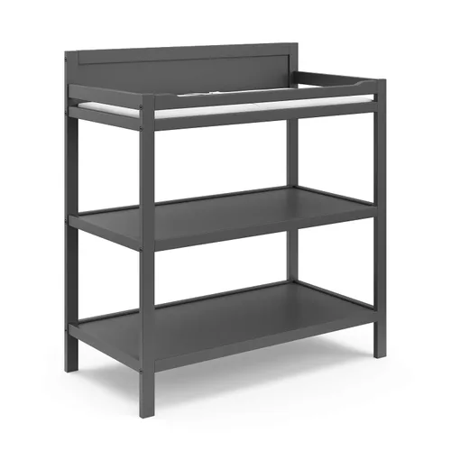Vista 9 de Storkcraft Cambiador Alpine (negro) – Cambiador de guardería con certificado GREENGUARD Gold, incluye cambiador resistente al agua, 2 estantes