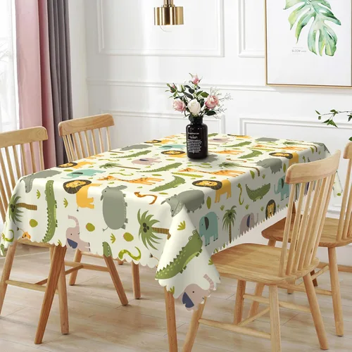 Vista 8 de Mantel rectangular de 60 x 120 pulgadas, estampado de pájaros en ramas, mantel decorativo impermeable y resistente a las manchas, para cocina