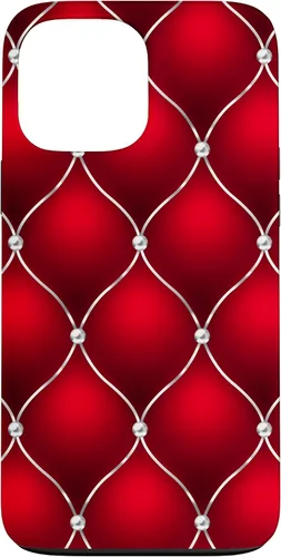 Vista 24 de Red Ombre Quilted Bling Funda para iPhone 17