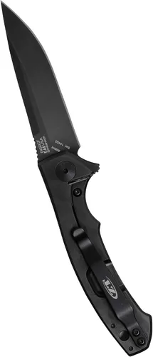 Vista 2 de Zero Tolerance 0450CF; cuchillo plegable con hoja de acero inoxidable S35VN recubierta con DLC de 3.25 pulgadas, básculas de fibra de carbono