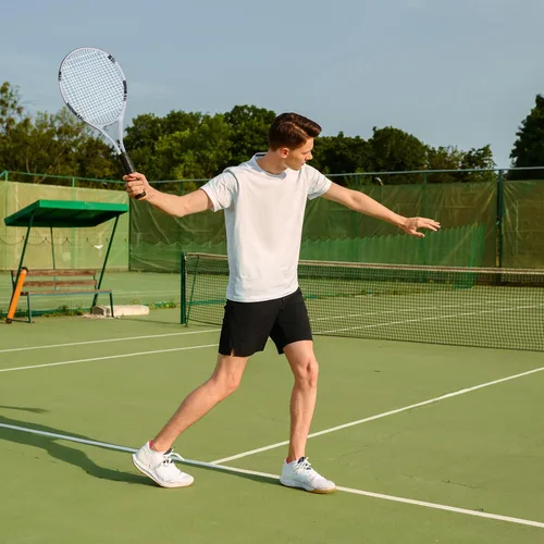 Vista 7 de UUBEMM Raquetas de tenis para 2 jugadores recreativas para adultos, raquetas de tenis ligeras para entrenamiento de estudiantes principiantes, juego